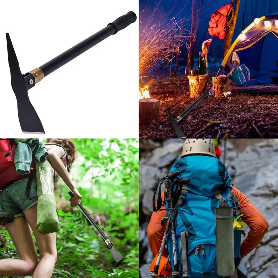 Folding Lightweight Camping Shovel – Tactical Shovel Pickaxe Hoe for Hiking Survival