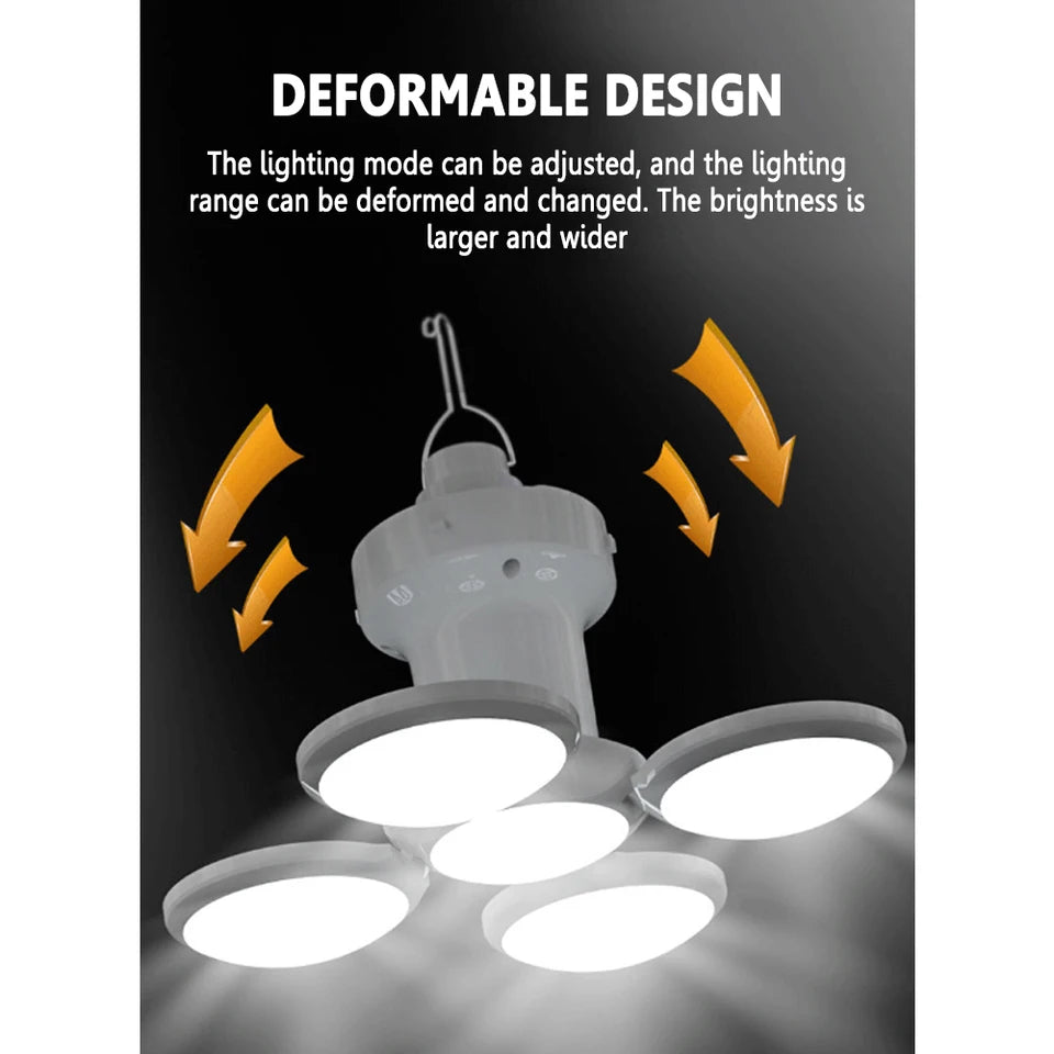 LED Solar Camping Light Bulb – Rechargeable Flashlight Night Lamp with Portable Lantern