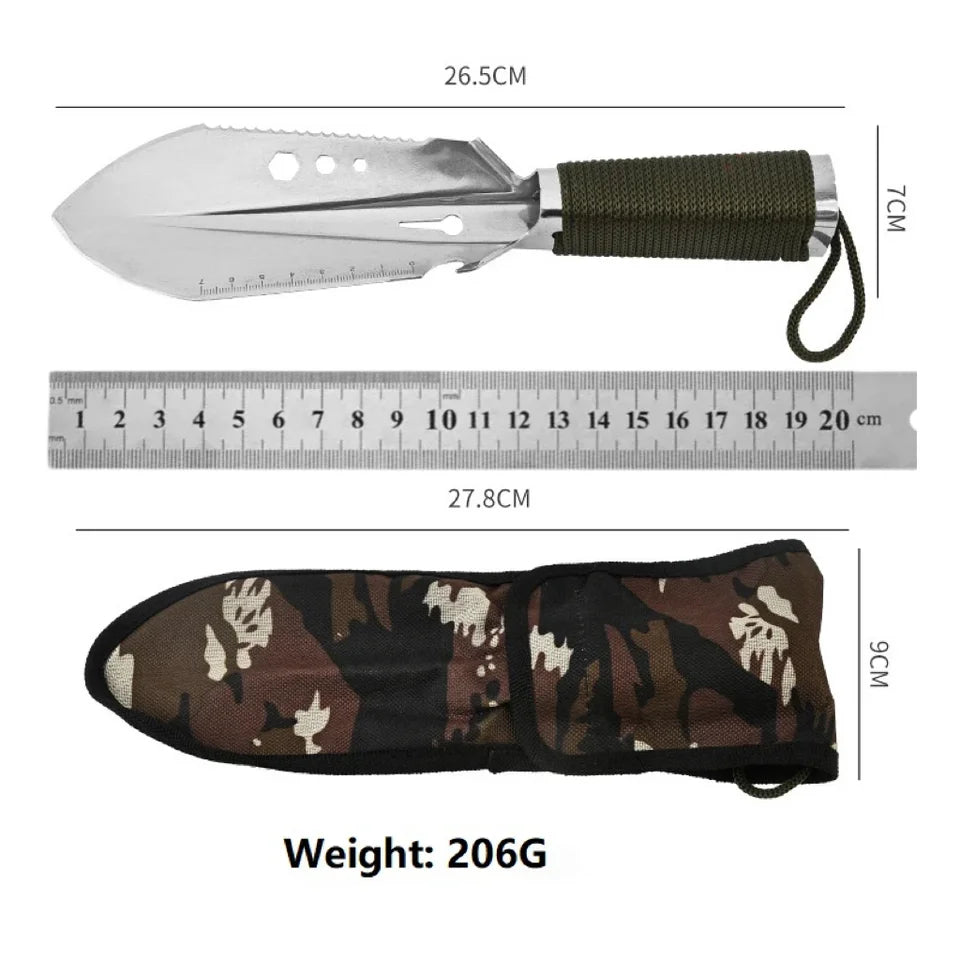 Outdoor Multi-Tool Camping Shovel – Stainless Steel Garden and Field Shovel