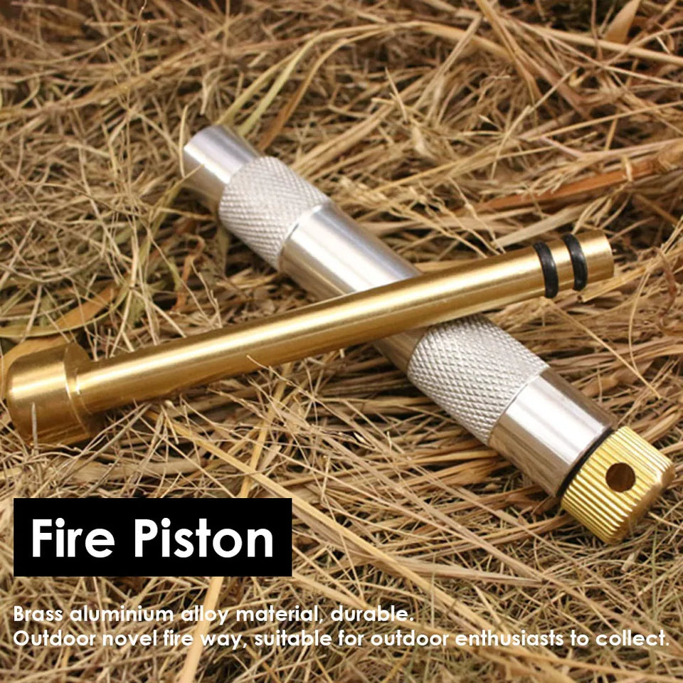 Brass Piston Fire Picker – Portable Air Compression Fire Tool for Camping and Emergencies