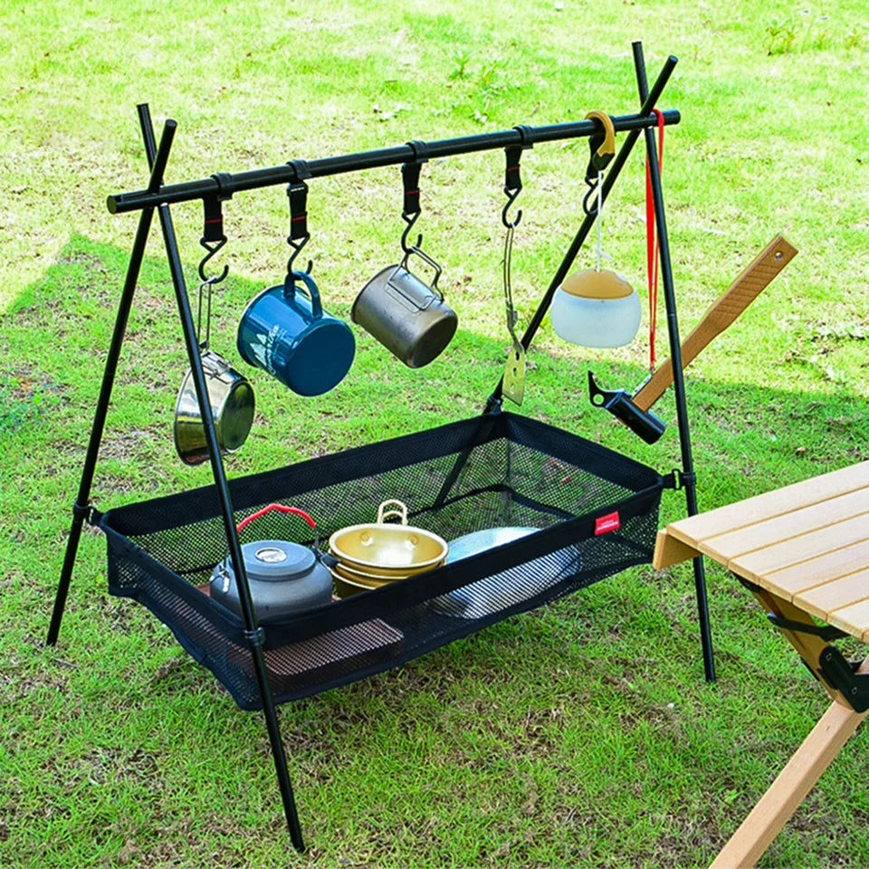 Outdoor Folding Net Bag – Picnic Under Table Mesh Storage Organizer for Camping