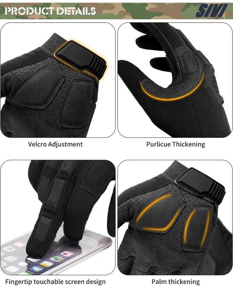 Tactical Touchscreen Gloves – Men and Women Gloves for Motorcycle Hunting Climbing