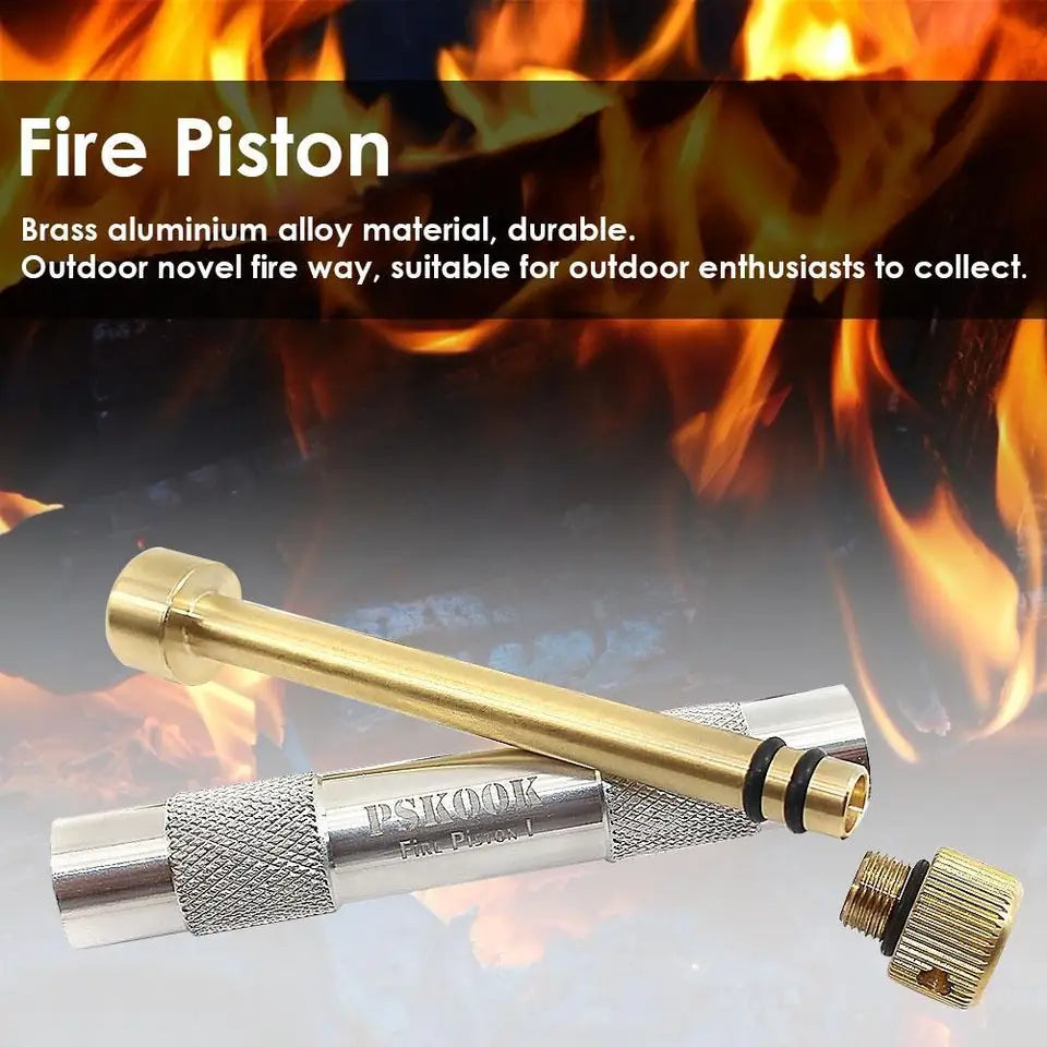 Brass Piston Fire Picker – Portable Air Compression Fire Tool for Camping and Emergencies