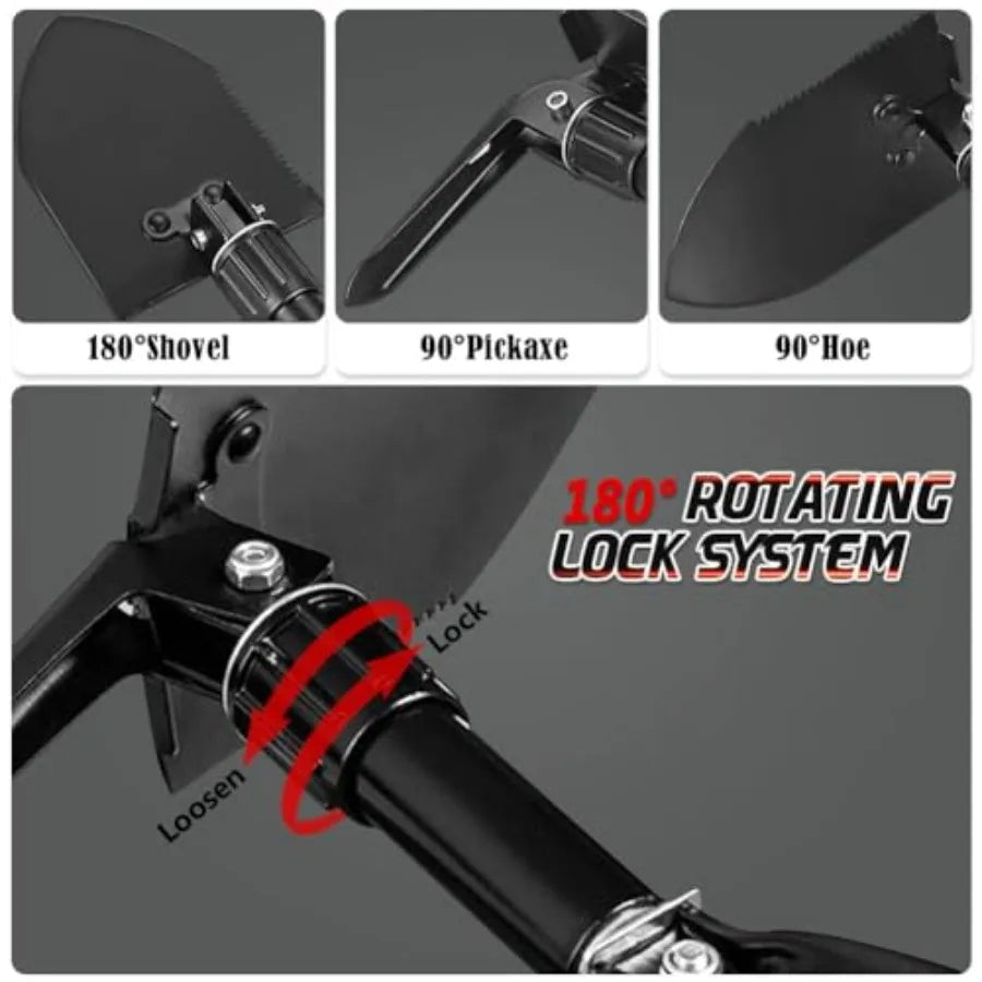 15.35" High Carbon Steel Folding Shovel – Lightweight for Camping Backpacking Hiking