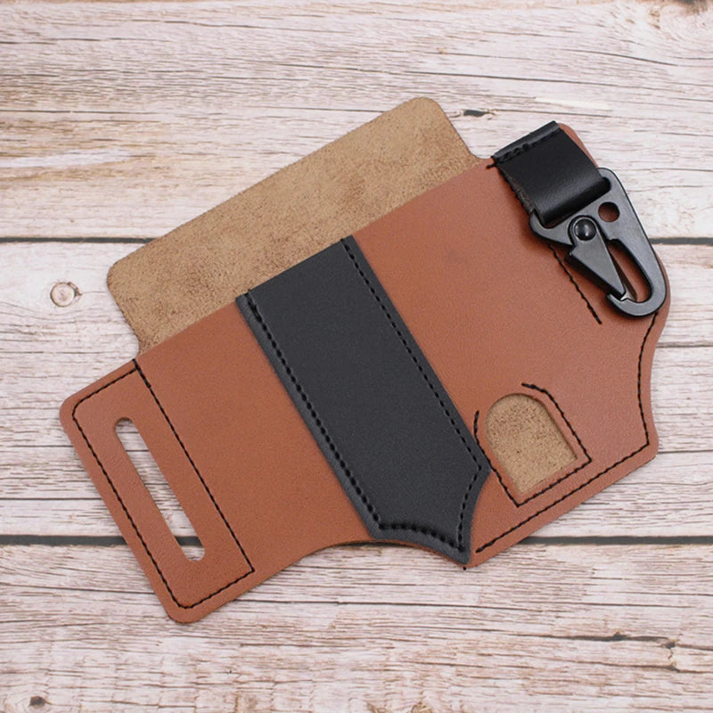 Multi-Tool Leather Belt Bag – Outdoor Survival Camping Hunting Waist Holster