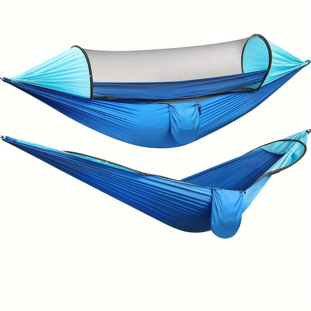 Lightweight 2-Person Outdoor Hammock – Nylon Camping Gear with Mosquito Net and Tree Straps