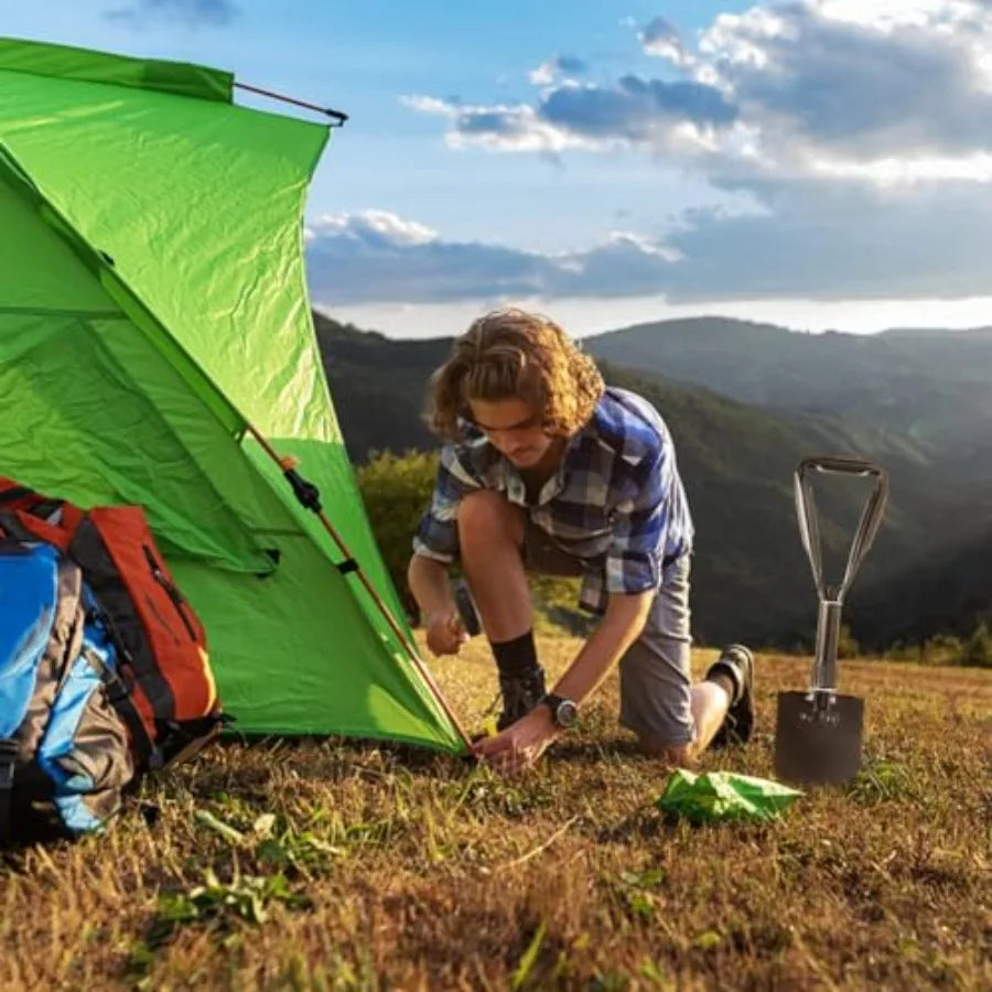 15.35" High Carbon Steel Folding Shovel – Lightweight for Camping Backpacking Hiking