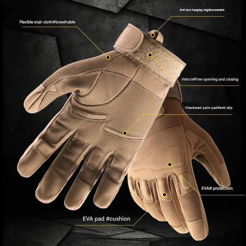 Winter Tactical Gloves – Full-Finger Touchscreen Gloves with Rubber Shell for Cold Outdoors