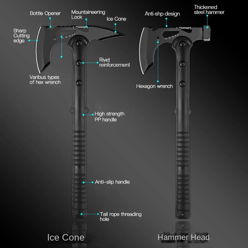 Devil’s Assault Tactical Axe – Multi-Use Fire and Camping Survival Tool for Emergencies