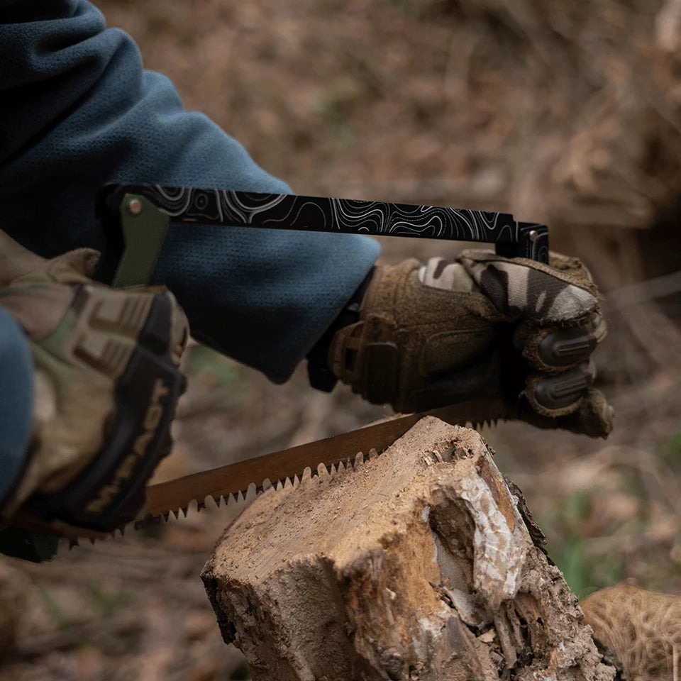 Folding Aluminum Camping Saw – Portable Hand Saw with Storage Bag for Survival and Hiking