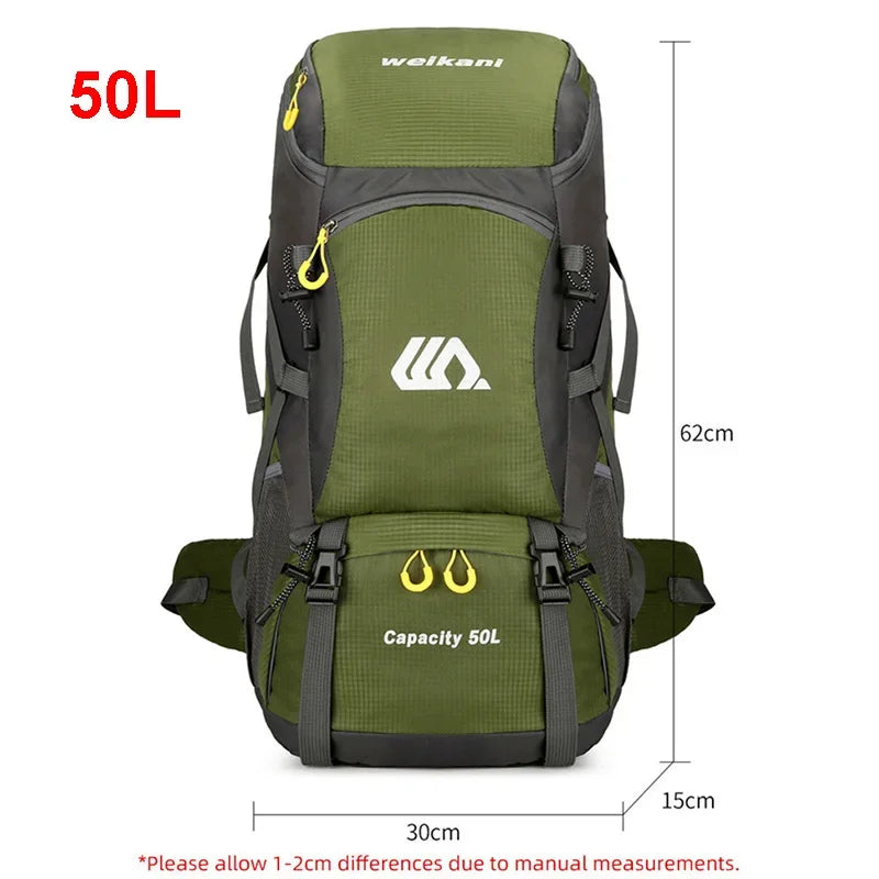 50L Travel Backpack – Large Waterproof Hiking Camping Mountaineering Bag